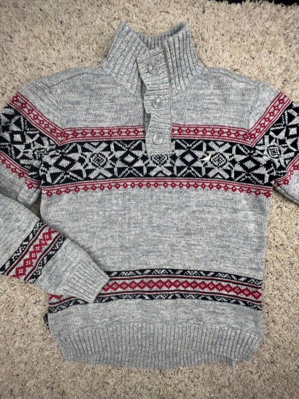 Staple World Renown Pigeon Brand Pullover Sweater Mens Size Small Gray Red Black